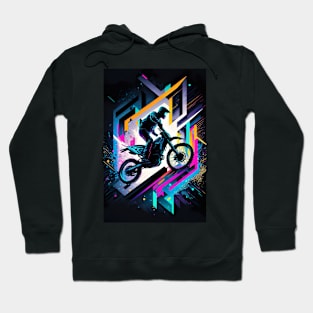 Cyber Future Dirt Bike With Neon Colors Hoodie